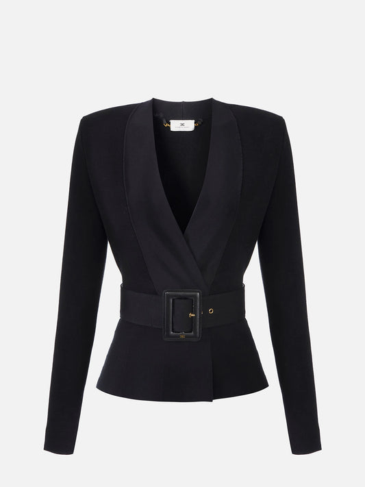 Chaqueta de punto con cinturón