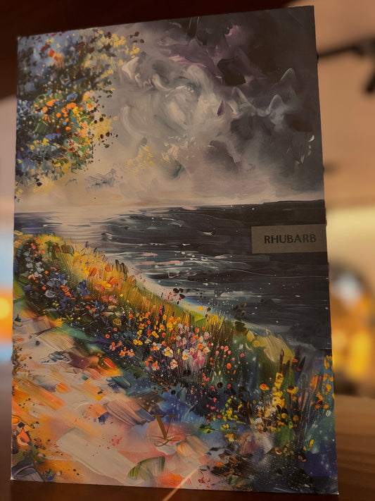 SET DE REGALO VELA  AZUL GRIS RHUBAR