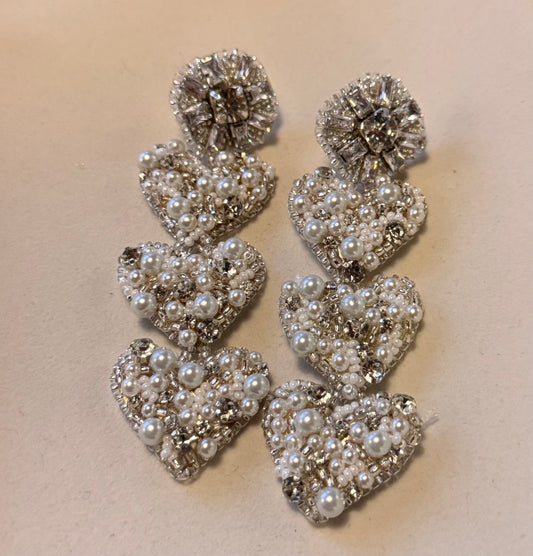 Aretes Corazones de Perlas