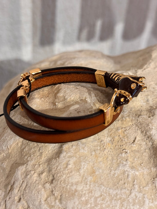 HORSE CUERO MARRÓN NEGRO/BLANCO