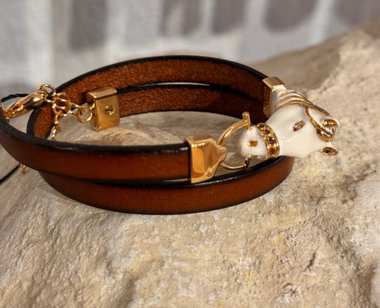 HORSE MARRON DORADO/BLANCO