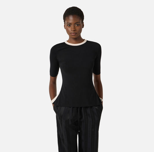 WOMEN'S KNITTED SWEATER BLACK & WHITE