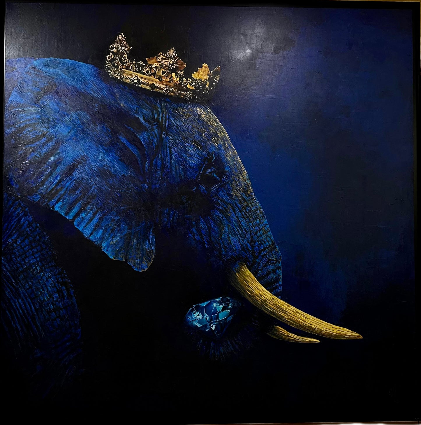 CUADRO ELEFANTE AZUL AUTOR