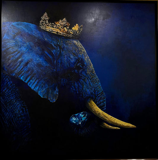 CUADRO ELEFANTE AZUL AUTOR