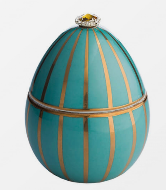 HUEVO Bois de Roussie - TURQUOISE GOLDEN STRIPES