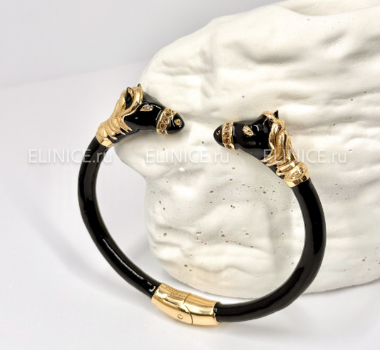 BRACELET CABALLO NEGRO DORADO