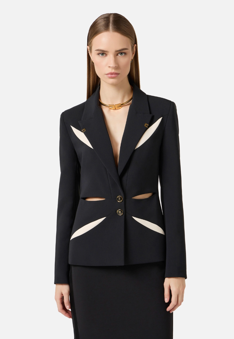 WOMEN'S JACKET BLAZER BLACK & WHITE