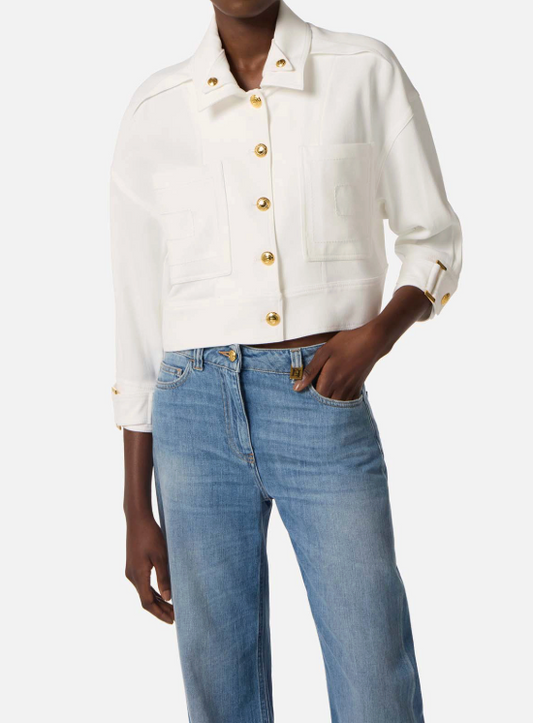 WOMEN'S JACKET CROP IVORY