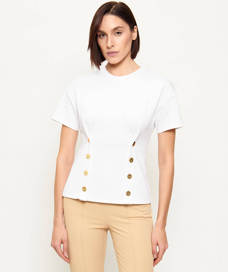 WOMEN'S TSHIRT W BUTTON