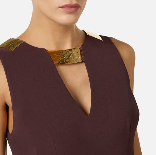 WOMEN'S TOP CACAO W DETAIL