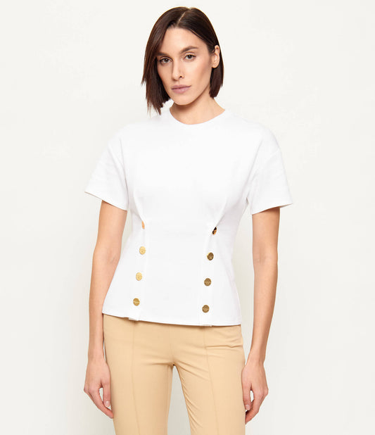 WOMEN'S TSHIRT W BUTTON