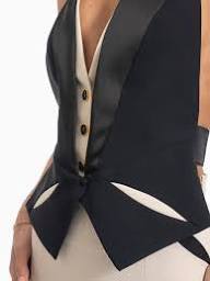 WOMEN'S VEST BLACK & WHITE