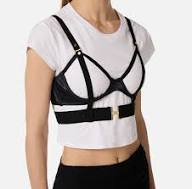 WOMEN'S TSHIRT STRAPS BLACK & WHITE