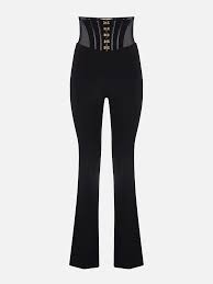 Pantalón de crepé ligero con ganchos joya