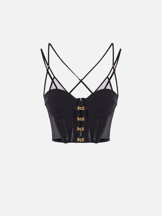 Top de neopreno con detalles tipo corsé
